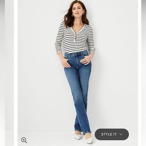 NWT Ann Taylor petite curvy size 6 mid stone wash jeans
